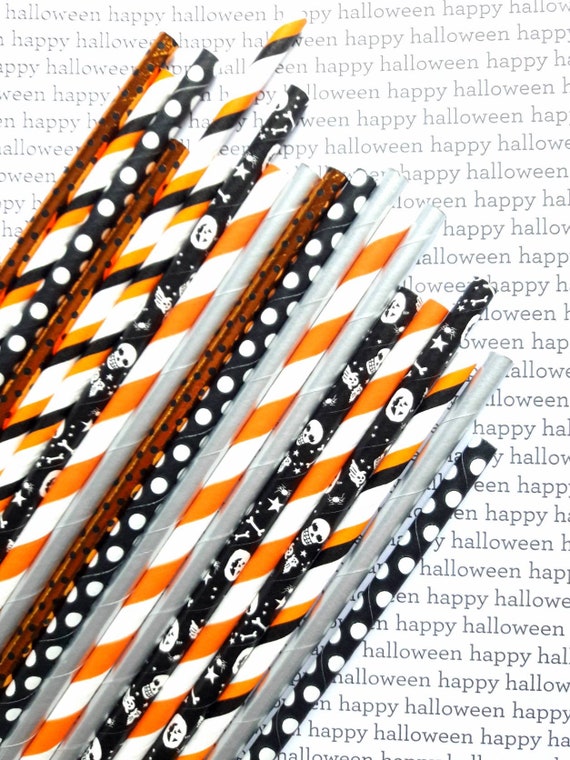 Halloween Paper Straws Halloween Vintage Straws Halloween Party