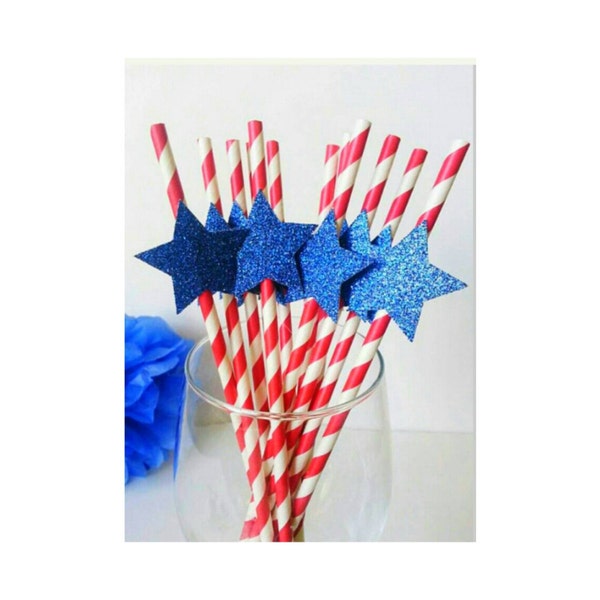 Fourth of July Straws. Political Straws. Patriotic Straws. Republican. Democrat. Election. Election Party. Red White and Blue Paper Straws.