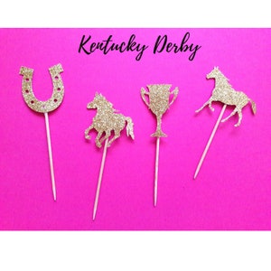 Kentucky Derby Cupcake Toppers. Derby Decorations. Kentucky Derby Party. Horse Party Decorations. Horse Cupcake Toppers. Lucky Horse