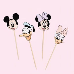 Mickey and Friends Cupcake Toppers, Pastel Mickey Mouse