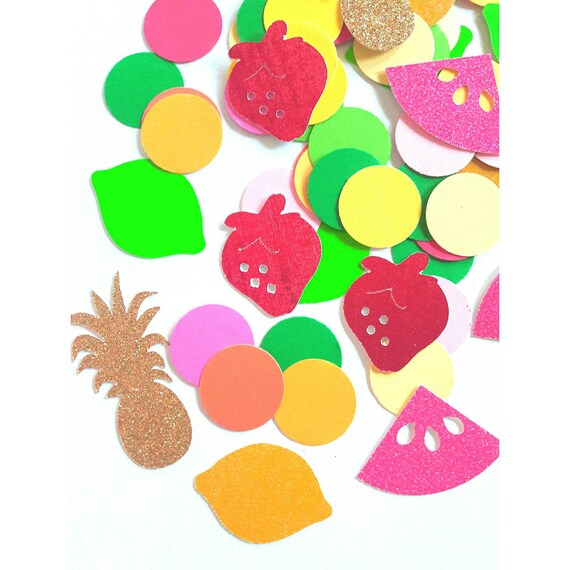 Tutti Fruitti. Fruit Party. Fruit Theme. Strawberry. Pineapple. Watermelon. Lime. Lemon. Fruit Decor. Fruit Decoration. Fruit Confetti Il_570xn