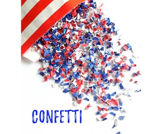 Fourth of July Confetti. Fourth of July Party. July Birthday. 4th of July. July Birthday. Patriotic Party Decor. Red white and blue