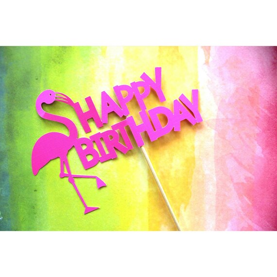 Flamingo Cake Topper. Happy Birthday. Flamingo Decor. Flamingo Theme. Lets Flamingle. Flamingo Happy Birthday Il_570xn