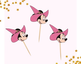 Mickey Minnie Halloween Cupcake Toppers (Set of 12) – Inspired Party Decor