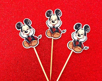 Mickey Mouse Cupcake Toppers. Set of 12