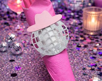 Cowgirl Bachelorette Party Cutlery Set: Disco Ball, Last Rodeo, Nashville (12 Sets)