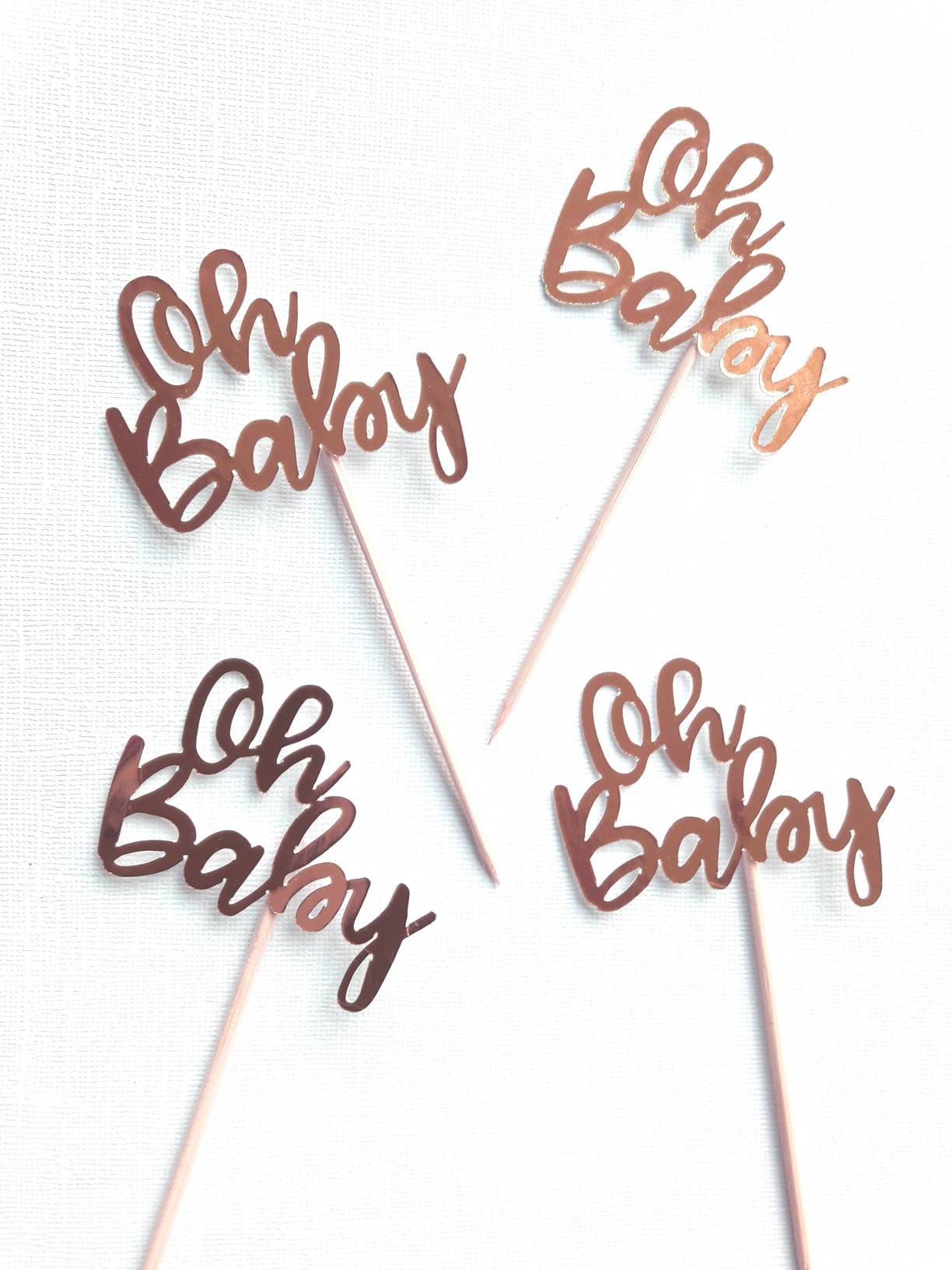 Ercadio Boho Rainbow Cupcake Toppers – 24 Pack Rose Gold Baby Shower Decorations For Hippie Theme Parties - View #2