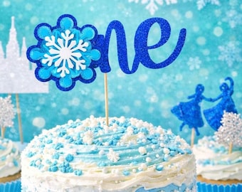 Frozen Birthday Cake Topper: Snowflake First Birthday Centerpiece