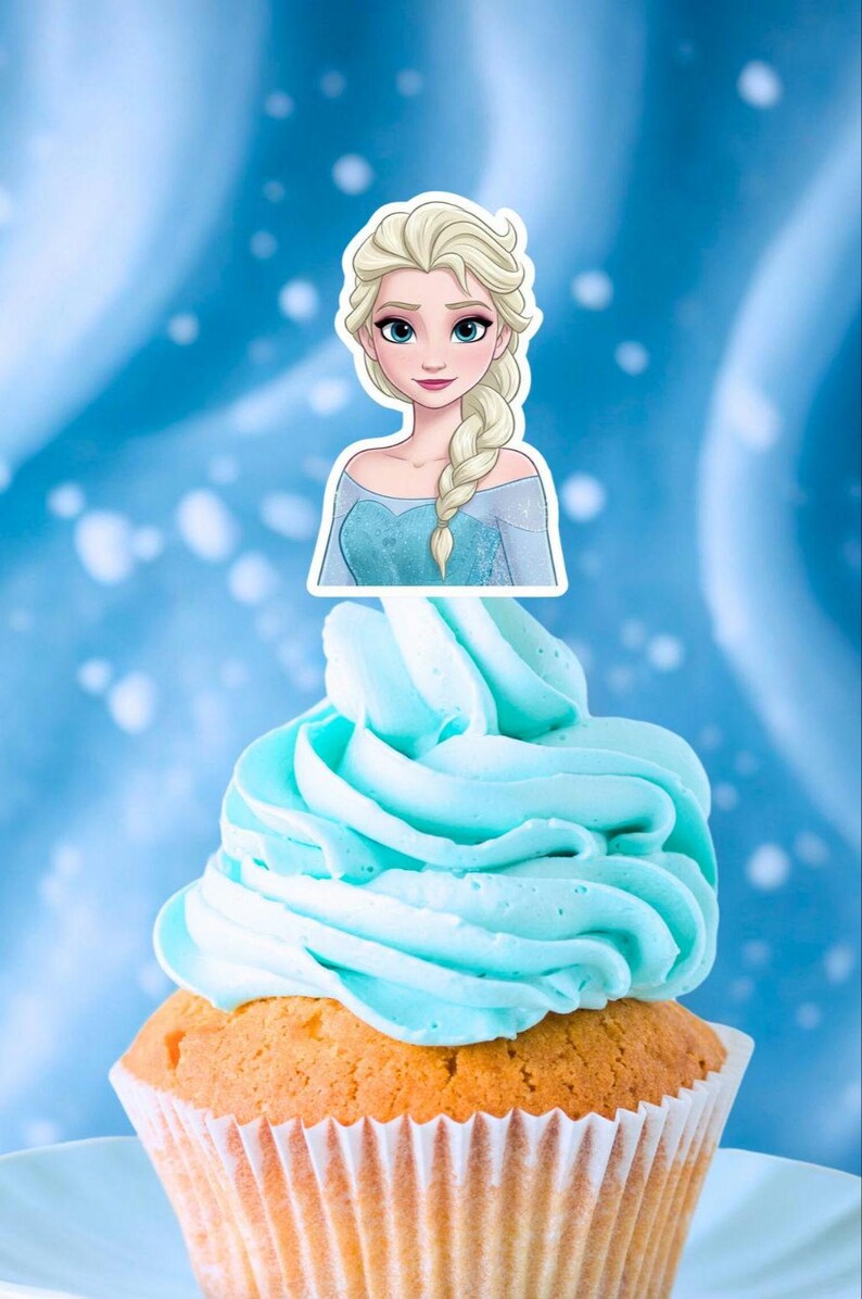 Elsa Cupcake Toppers. Frozen Cupcake Toppers. Frozen Party Decorations. image 2