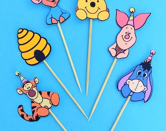 Winnie the Pooh Birthday Cupcake Toppers (12 Count)