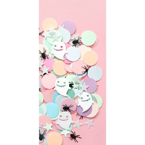 Pastel Halloween Confetti, Pink Ghosts & Spiders (100 Pieces)