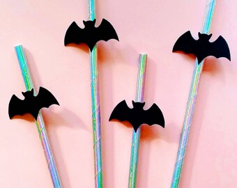 Pink Halloween. Halloween Straws. Bat Straws. Modern Halloween. Halloween Party. Halloween Theme. Bat Themed Birthday. Halloween Birthday