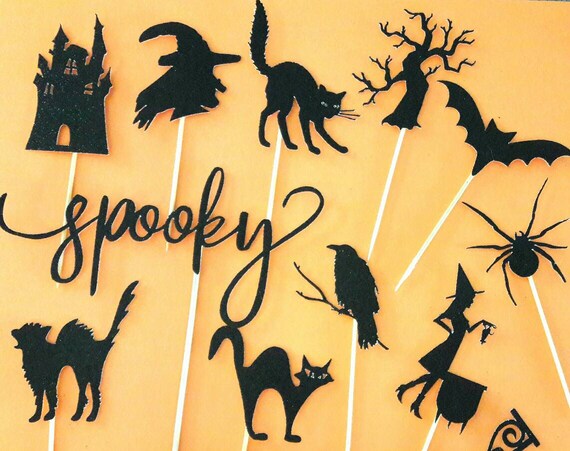 Halloween Cupcake Toppers. Halloween Party Supplies. Halloween. Cupcake Toppers. Halloween Party. Halloween Decorations. Il_570xn