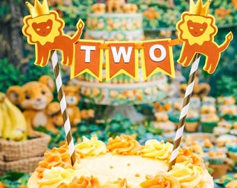 Lion King Cake Topper - Lion Theme Birthday Party Decor