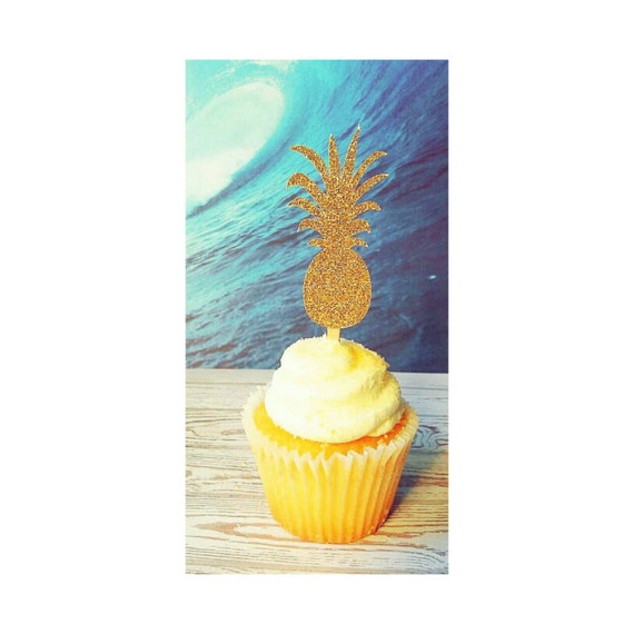Tropical. Pineapple Cupcake Toppers. Girl's Birthday. Bridal Shower. Pineapple Theme. Luau Party. Hawaiian Party. Flamingo Il_570xn