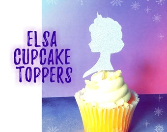 Elsa Cupcake Toppers: Frozen Birthday Party Decorations