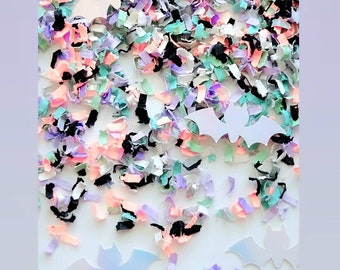 Pastel Halloween Confetti Mix with Holographic Bats