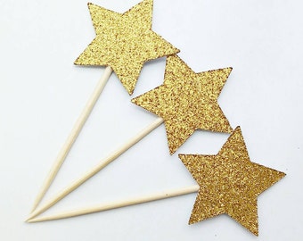 Twinkle Twinkle Little Star. Gold Stars. Gold Star Cupcake Toppers. Cupcake Toppers. Star Cupcake Toppers