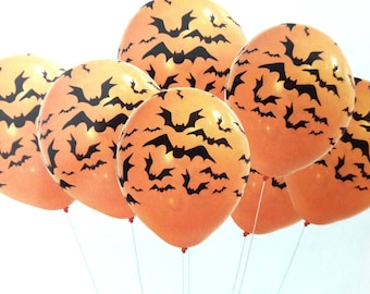 Orange Bat Balloons (5 Pack) - 16" Halloween Party Decor