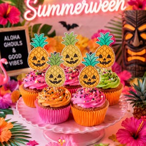Summerween Cupcake Toppers - Set of 12