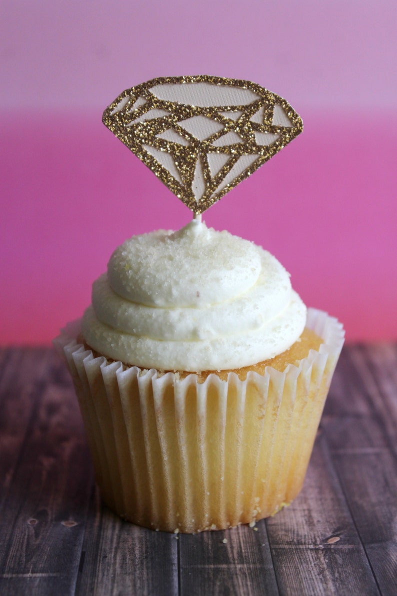 Engagement Party Decorations. Engagement Party Cupcake Toppers. Engagement Party. Diamond Ring. Engagement Ring. Diamond Party Decorations. image 2