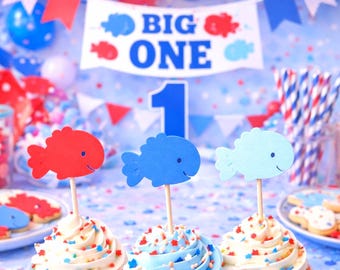 Fish cupcake toppers. Set of 12