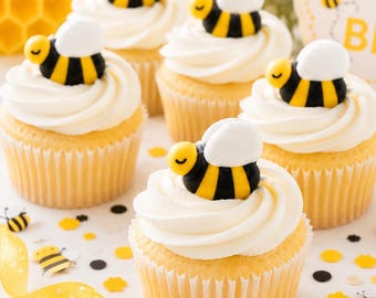 Sugar Decorations. Bee Sugar Decorations. Cupcake Sugar Decorations