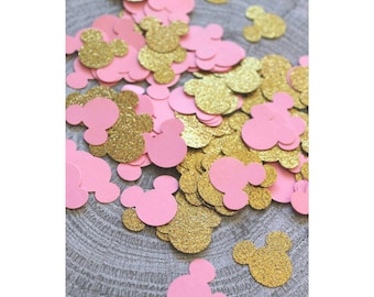 Mickey Mouse Confetti, Pink and Gold Party Decor