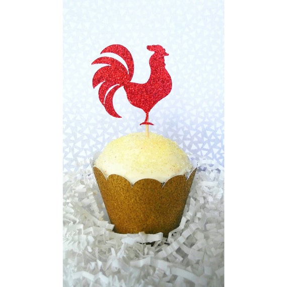 Rooster Cupcake Topper. Rooster Theme. Red Rooster. Farm Party. Farm Theme. Farm Animals. Farm Birthday. Il_570xn