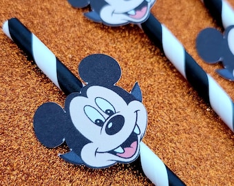 Mickey Halloween Straws - Disney Halloween Party, Birthday (12 per order)