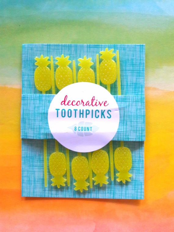 Pineapple Picks. Party Decor. Pineapple Cocktail Stirrers. Luau Decorations. Tropical Decorations. Cocktails. Pineapple Il_570xn