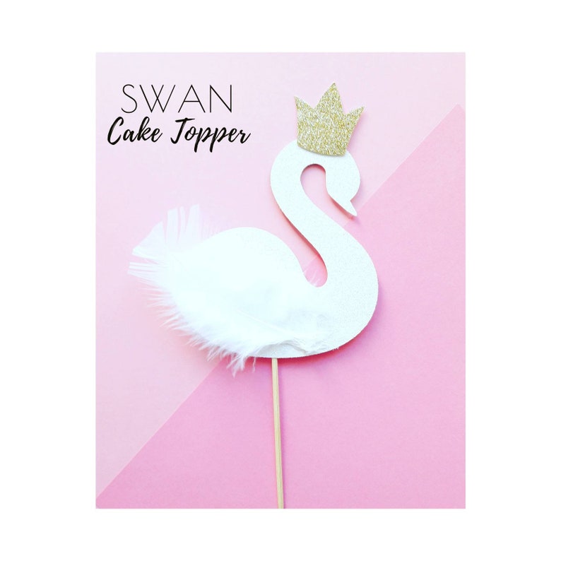 Swan Cake Topper. Swan Baby Shower. Swan Birthday Decor. Swan Etsy