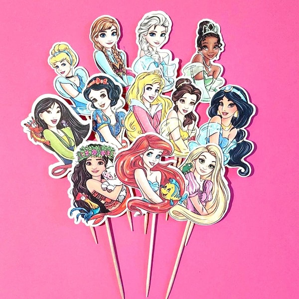 Disney Princess Cupcake Toppers. Disney Princesses. Set of 12