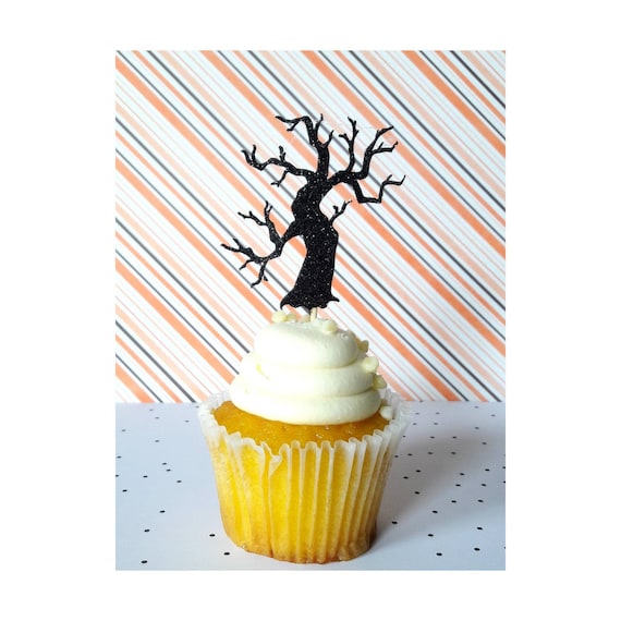 Halloween Cupcake Toppers. Spooky Tree. Spooky. Tree. Halloween. Halloween Cupcake Toppers. Halloween Party. Halloween Decorations. Il_570xn