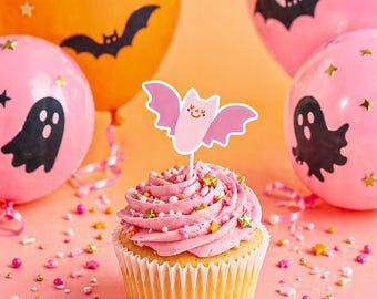 Pastel Halloween Cupcake Toppers. Pink Halloween (12 Count)