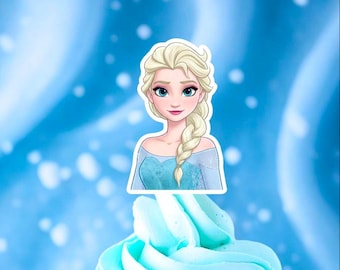 Elsa Cupcake Toppers. Frozen Cupcake Toppers. Frozen Party Decorations.