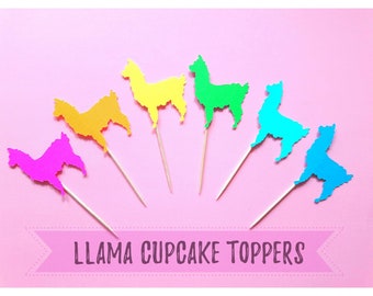 Llama Cupcake Toppers: Fiesta Party Decorations