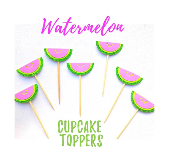 One in a Melon. Watermelon Cupcake Topper. Watermelon Party. Watermelon Birthday. Watermelon Party Decorations. Cake Topper. Centerpiece. Il_570xn