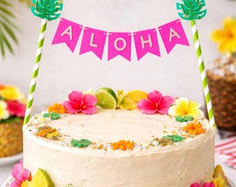 Aloha Cake Topper: Tropical Bridal Shower Bunting