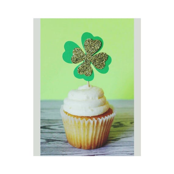 Shamrock Cupcake Toppers. My Little Shamrock. March Birthday. St. Patricks Day. Irish. Shamrock