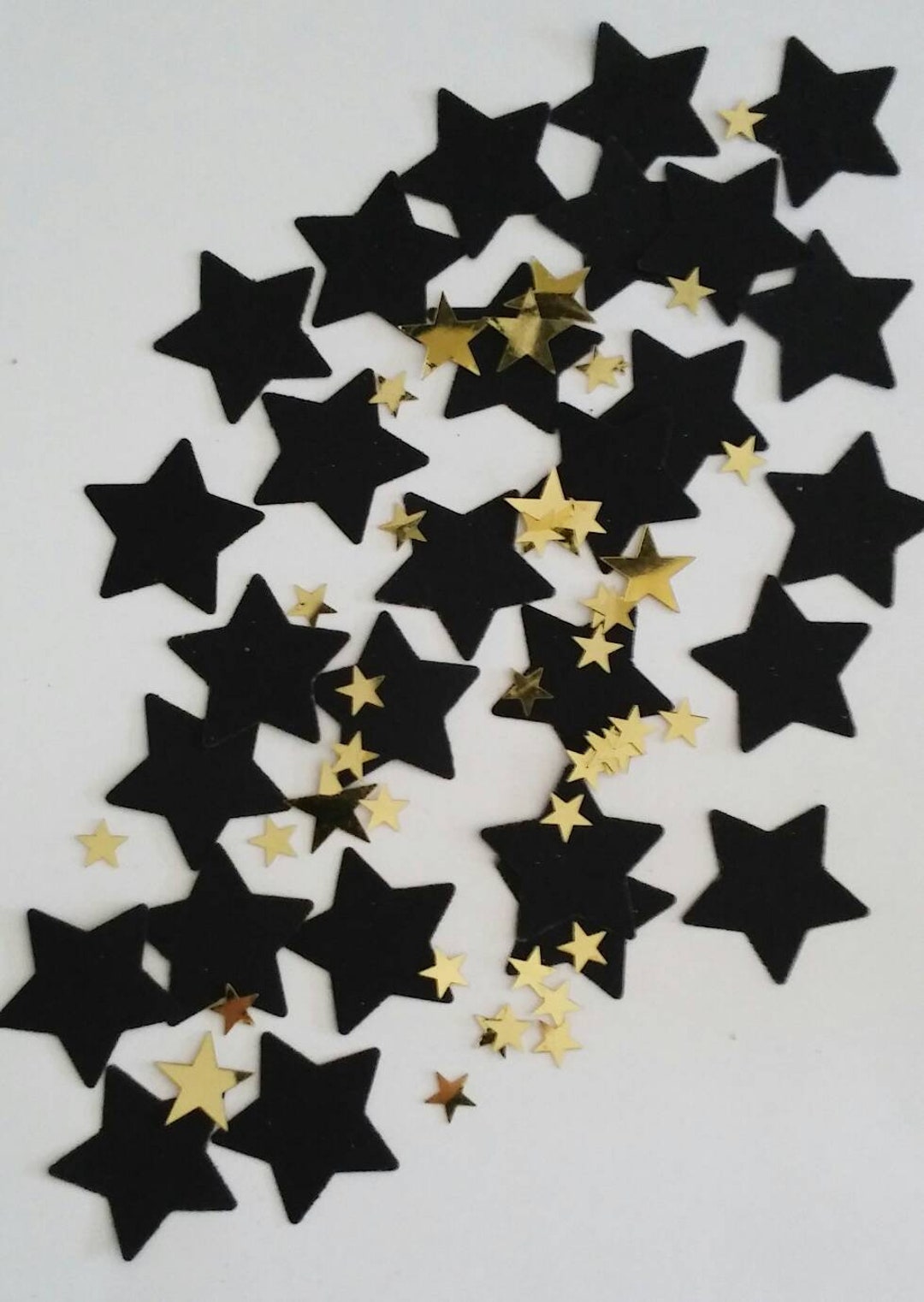 New Years Eve Confetti. Black and Gold Confetti. Star Confetti. New ...