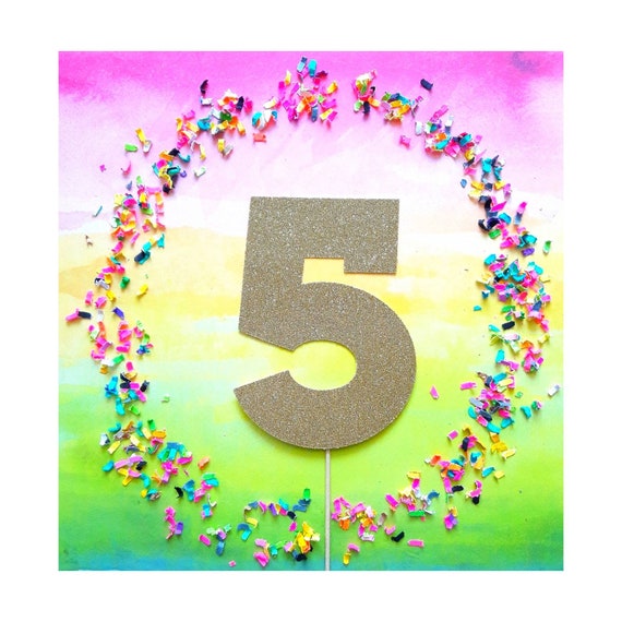 Five Cake Topper. Number Five. Five. Five Centerpiece. 5 Centerpiece. Five Birthday Decorations. Il_570xn