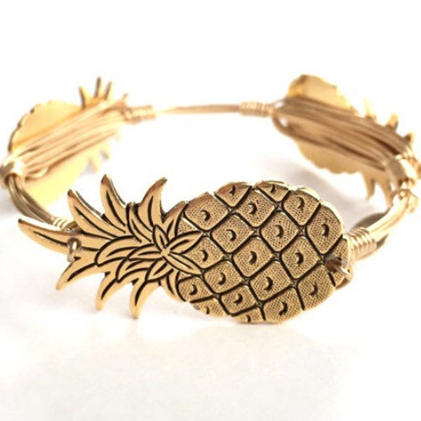 Gold Pineapple Wire Bangle, Pineapple Wire Bangle, Bangle, Bracelet, Bourbon and Boweties Inspired