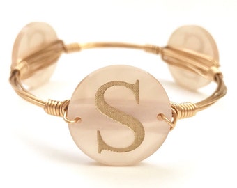 Initial Wire Bangle, Wire Bangle, Bourbon and Boweties, Moon and Lola Inspired