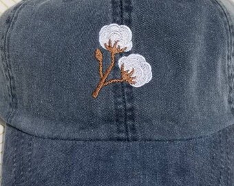 Baseballpet met geborduurde katoentak - geborduurde Cotton Boll-hoed
