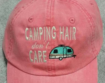 Camping Hair Don't Care Baseball Hat