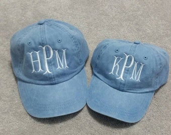 Mommy and Me Matching Monogram Baseball Hats