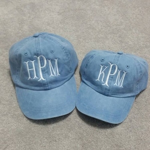Mommy and Me Matching Monogram Baseball Hats