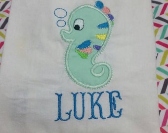 Seahorse Children's Appliqué Shirt