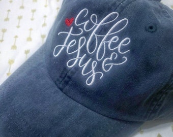 Koffie en Jezus honkbal hoed